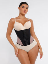 Color-Block Breathable Waist Cincher with 9 Steel Bones – Adjustable Hook Closure Tummy Shaper